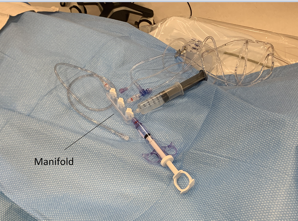 Manifold and syringe setup