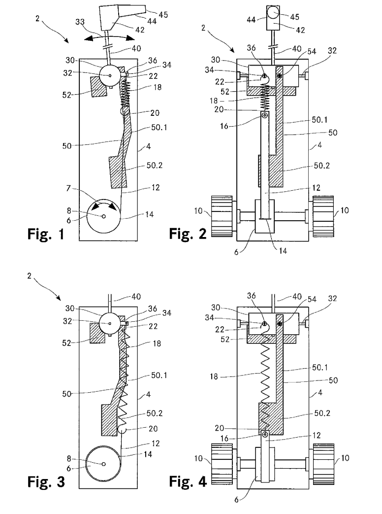 Patent figure illustrating the design of the Haag-Streit Applanation Tonometer.