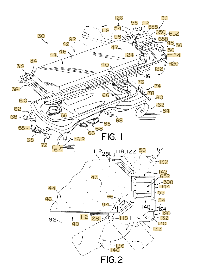 Figure 1: Head rest for a patient support (US6108840A)